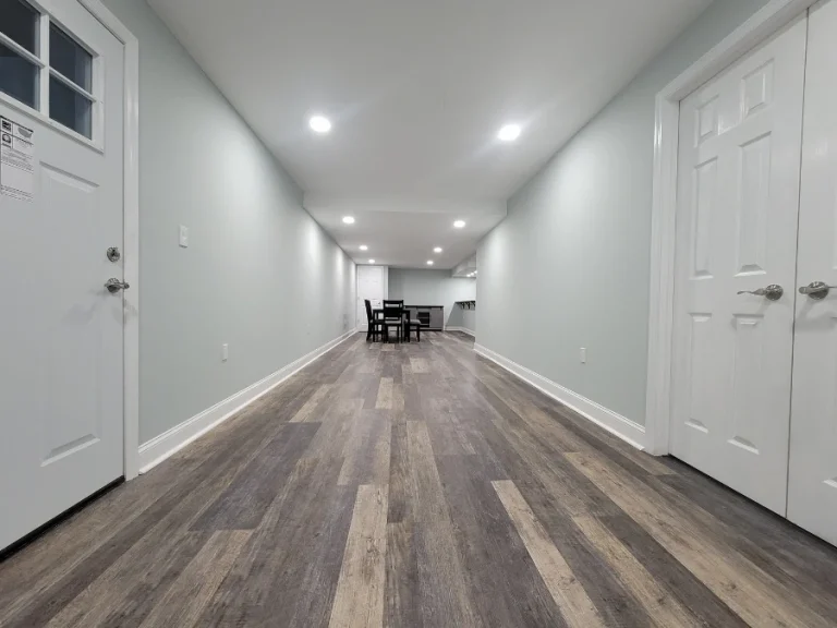 Finished Basement With Full renovation Flooring Installation Paint Hamilton New Jersey