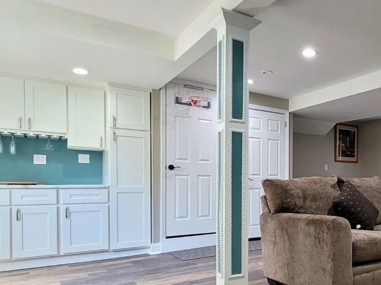 finish basement - west windsor- nj, column decorative