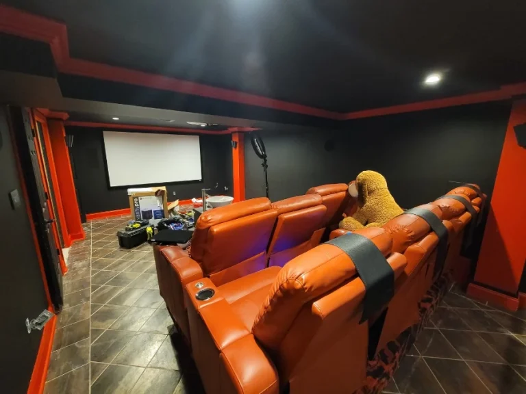 finishing basement- hamilton new jersey- home theater