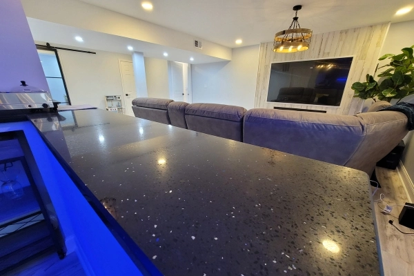 Finished basement project by Lee Sheetrock Home Remodeling