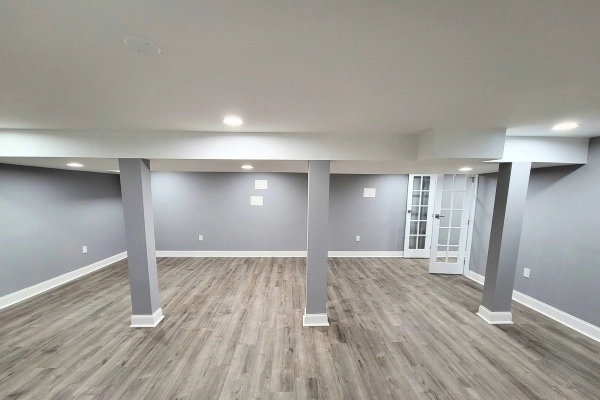 basement finishing princeton with white molding base by lee home remodel